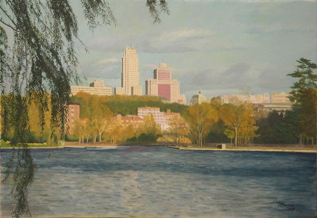 Madrid desde El Lago. Óleo Lienzo Paisaje