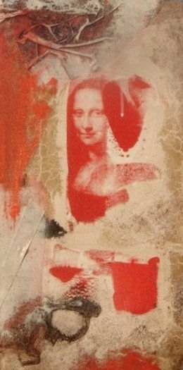 Mona Lisa Acrylic Textile Figure Painting