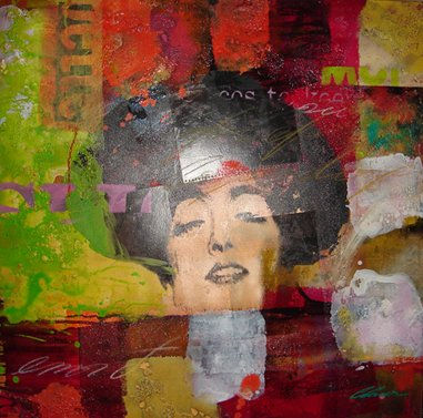 Judith Mixed media Textile Portrait