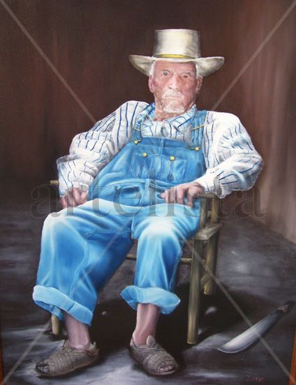 Abuelo Óleo Lienzo Retrato