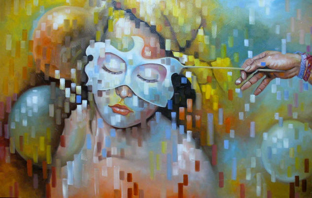 MASCARADA  1 Oil Canvas Figure Painting