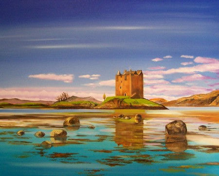 Castillo Scotland 2 Oil Canvas Landscaping