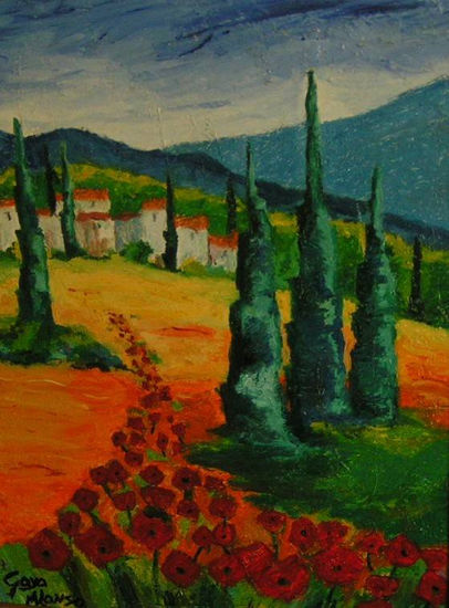 Camino de amapolas (VENDIDO) Óleo Lienzo