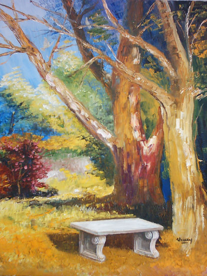 un rincon en la plaza Oil Canvas Landscaping