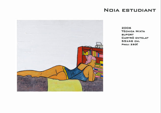 Noia estudiant Acrylic Canvas Nude Paintings