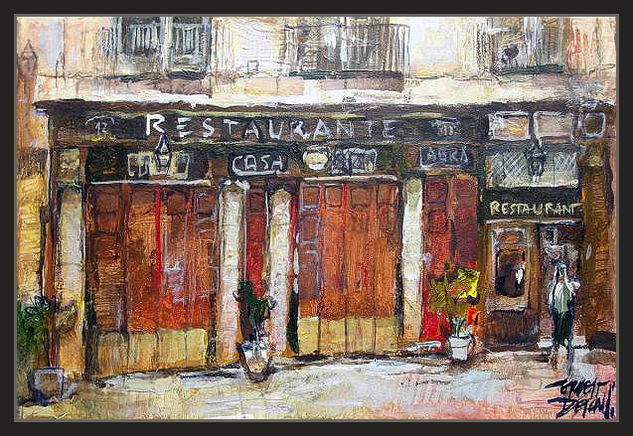 RESTAURANTE-MADRID-PINTURA-PINTOR-ERNEST DESCALS Óleo Lienzo Paisaje