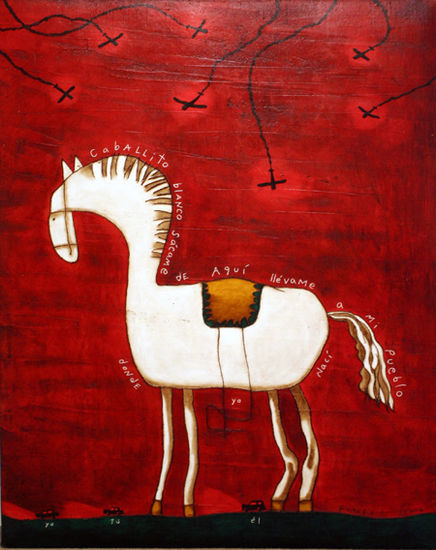 Caballito Blanco Acrylic Canvas Animals