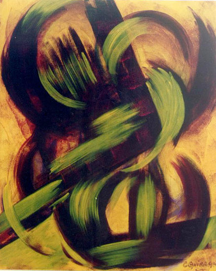 sinfonia con verdes. Acrylic Canvas Landscaping