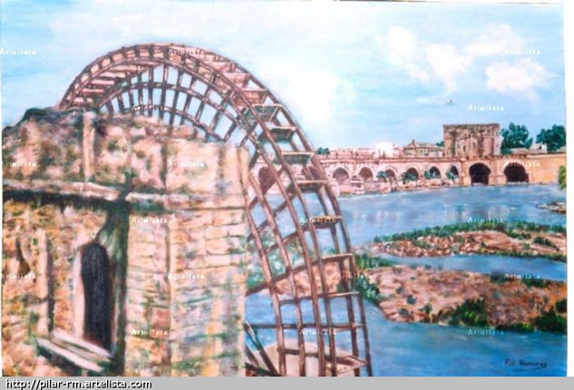 Noria del río Guadalquivir Oil Canvas Landscaping