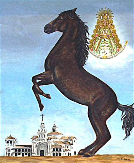 A caballo por la aldea Oil Canvas Others