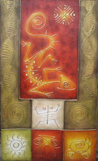 lagarto taino Acrylic Canvas Animals