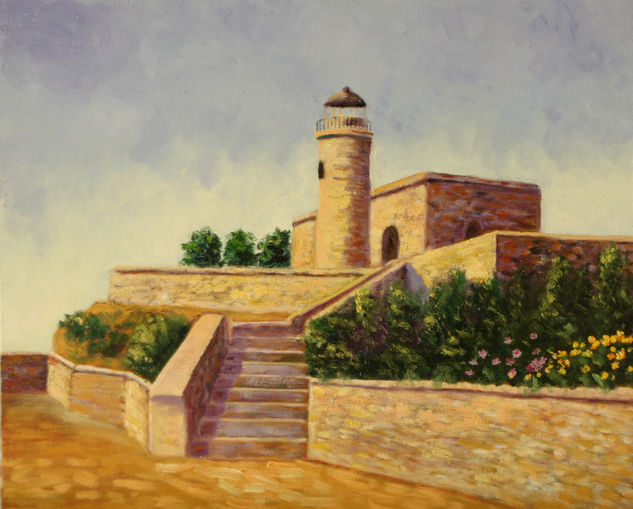 Faro de Roquetas Oil Canvas Landscaping