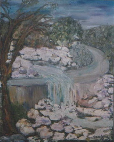 caminando por piedras blancas en San Luis 