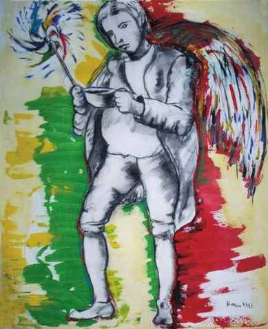 Ángel con reguilete Acrylic Canvas