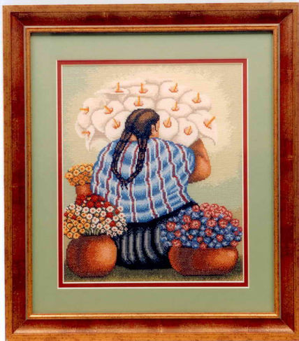 Señora con flores