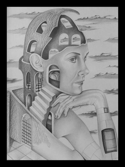 B&W CUATRO Pencil (Black) Card Figure Painting