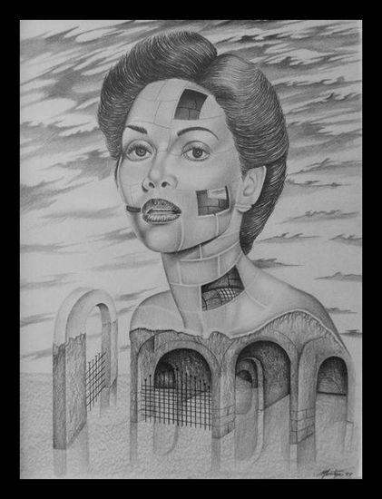 B&W TRES Pencil (Black) Canvas Figure Painting