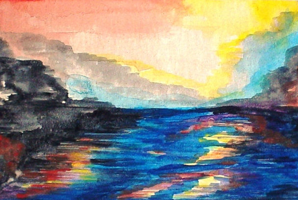 ATARDECER Gouache Cartulina