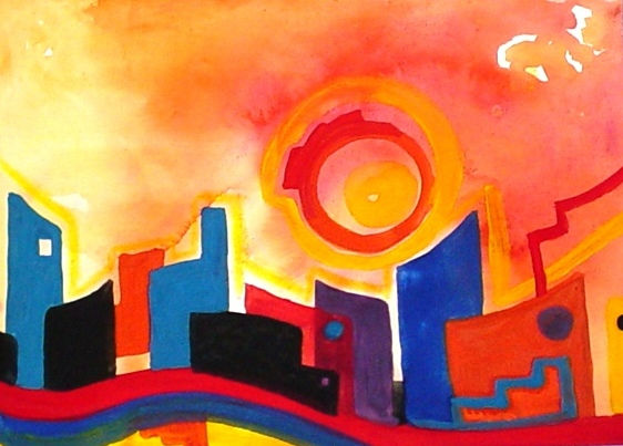 CIUDAD III Gouache Cartulina