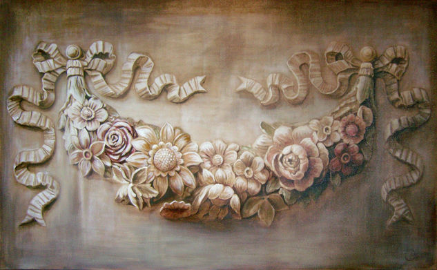 Guirnalda Oil Canvas Floral Painting