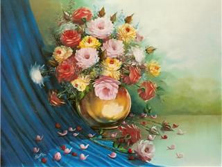 Vaso com flores I Óleo Lienzo Floral