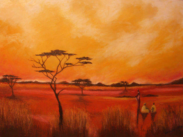 PISAJE AFRICANO (vendido) Óleo Lienzo Paisaje