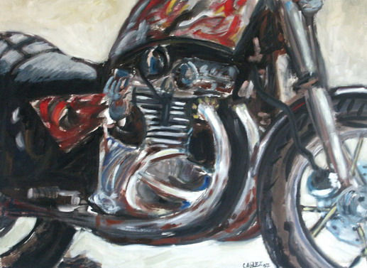 motocicleta Oil Canvas Landscaping