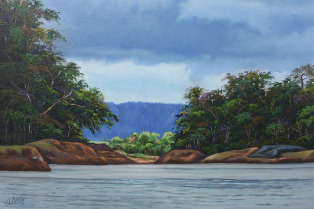 Laguna de Canaima Oil Canvas Landscaping