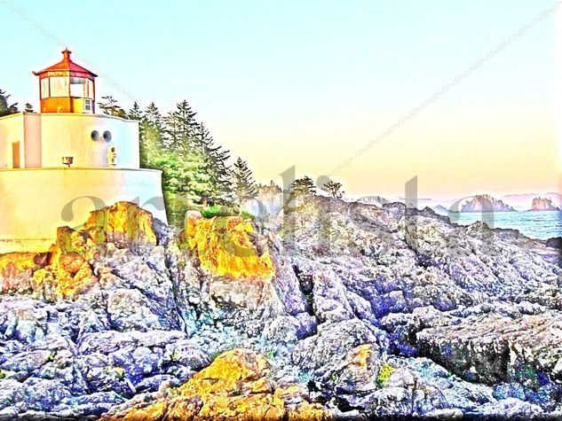 faro 2  con efecto 3d Naturaleza Color (Digital)