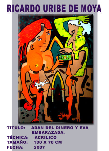 adan del dinero y eva embarazada