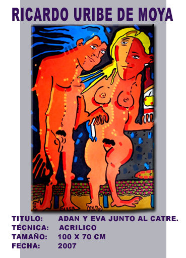 adan y eva junto al catre 