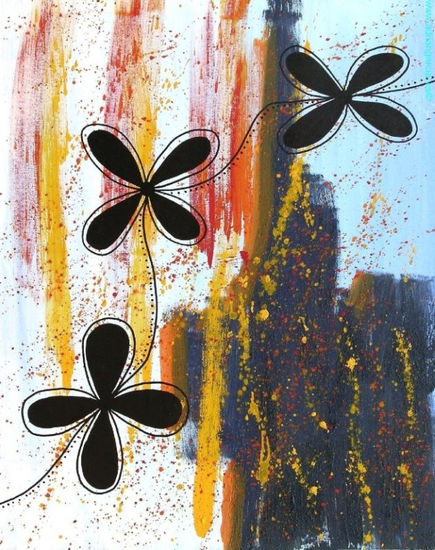 Flores Negras Mixed media Canvas Others