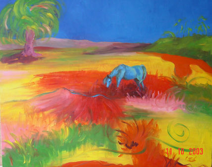 Caballo azul