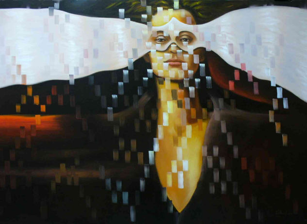 MUJER MARIPOSA Oil Canvas Portrait