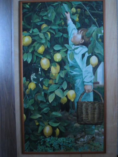 Limonero Oil Panel Figure Painting