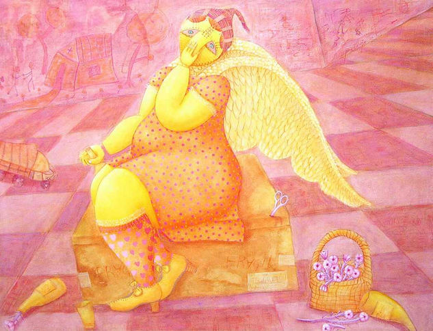 Harta de ser angelical Acrylic Canvas Figure Painting