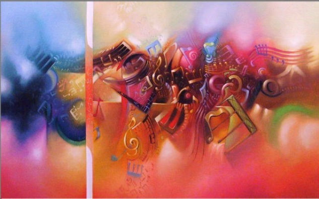 notas musicales Oil Canvas Others