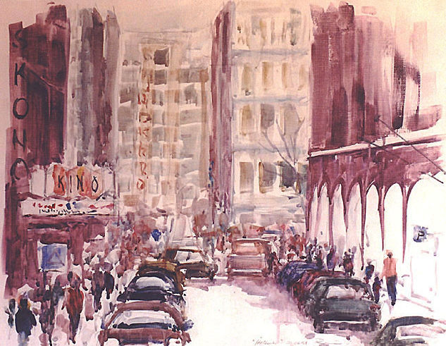 Centro de Helsinki (Finlandia) Watercolour Canvas