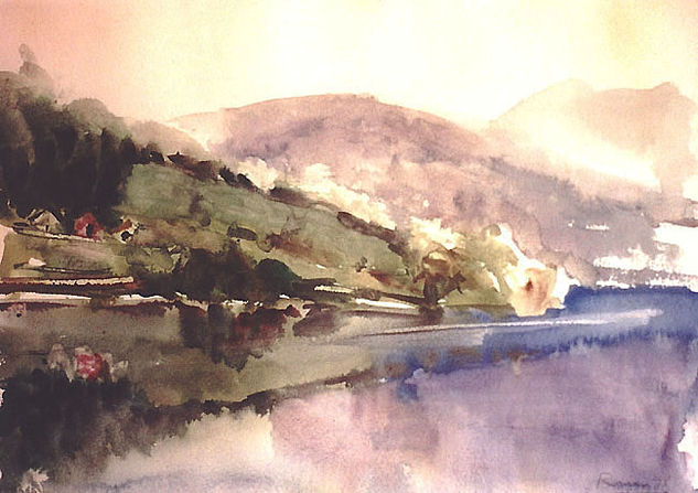 Paisaje Nórdico Watercolour Canvas