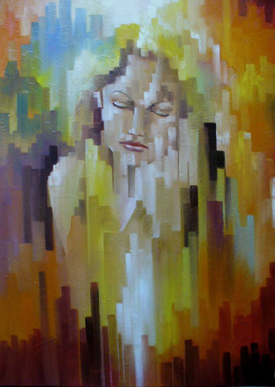 EN LA CIUDAD Oil Canvas Figure Painting