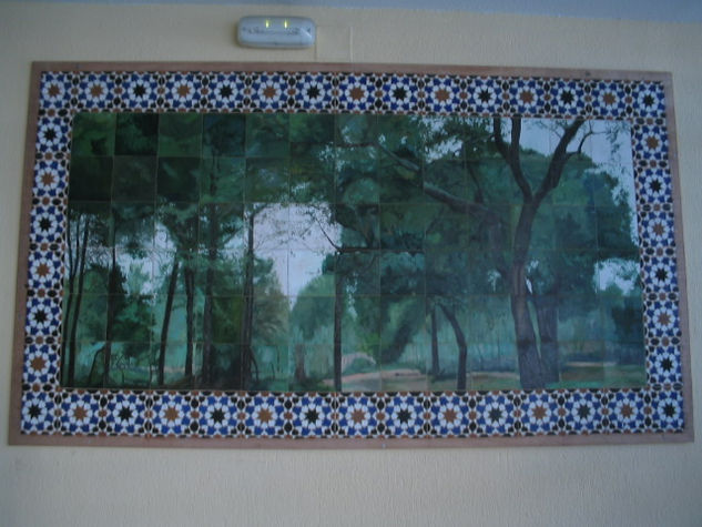 Fingiendo azulejos Oil Panel Landscaping