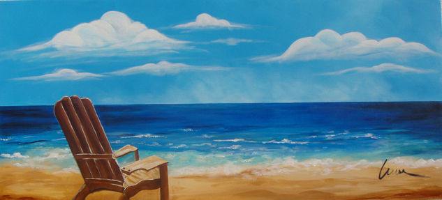 Mar azul Acrylic Canvas Marine Painting