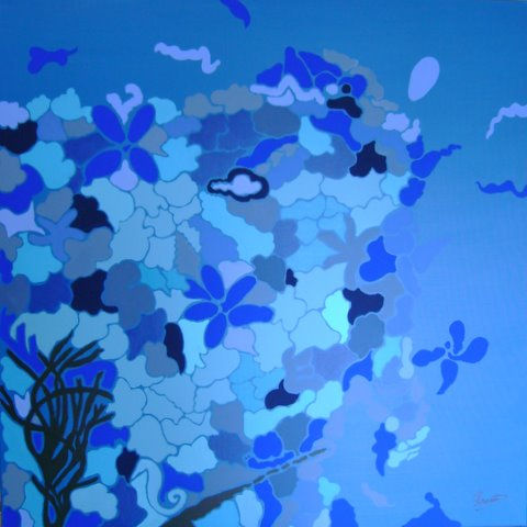 Coral azul Acrylic Canvas Marine Painting