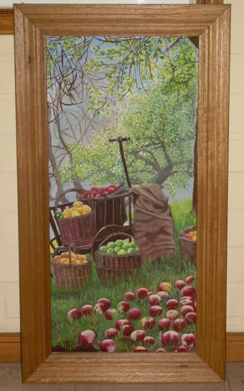 Cosecha de Manzanas (2005) Óleo Lienzo Paisaje