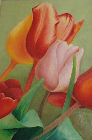 Tulipanes Oil Canvas Floral Painting