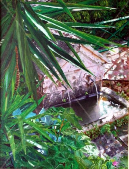 Fuente de piedra Oil Canvas Landscaping