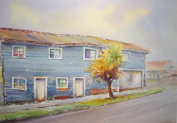 Antigua casa azul Watercolour Paper Landscaping