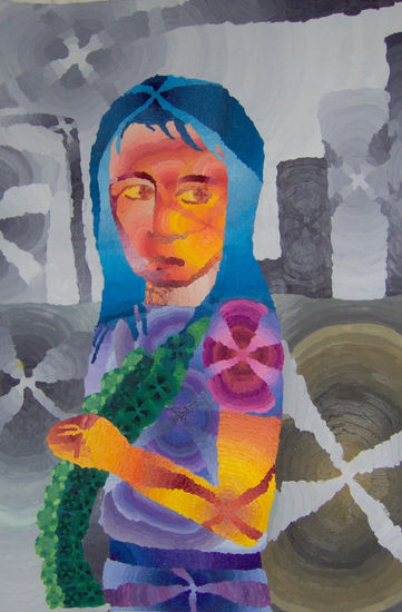 serie1 Oil Textile Figure Painting