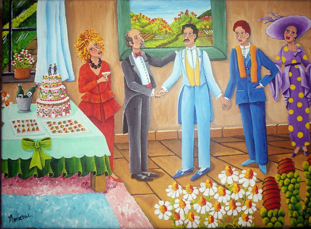 la boda Acrylic Canvas Figure Painting