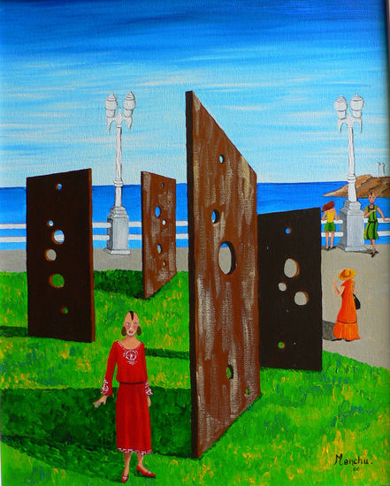 Paseo del Muro Acrylic Canvas Marine Painting